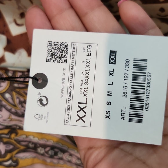 Zara Multicolor Patchwork Wide-Leg Pants - Picture 3 of 7